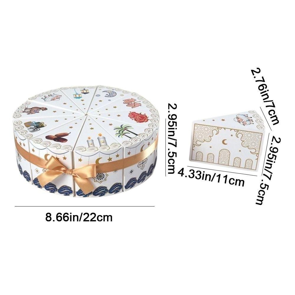 10 Штук/Пакетов Бумажные Подарочные Коробки в Форме Торта Треугольные Коробки для Упаковки Десертов Ближний Восток Милые Коробки для Подарков на Рамадан Вечеринка