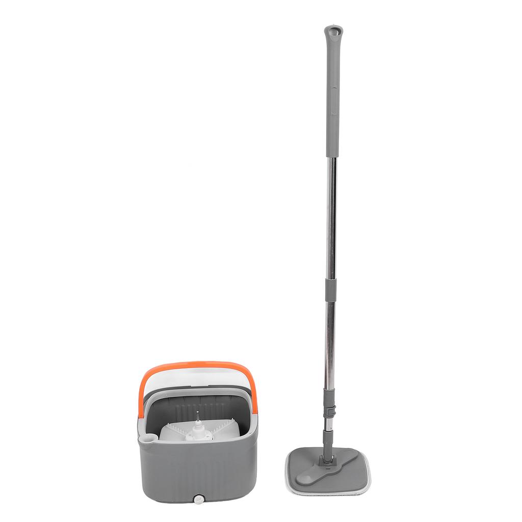 Набор из 2 ведер для швабры с вращающейся на 360 градусов микрофибровой шваброй для сухой и влажной уборки пола