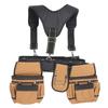 Construction Tool Belt Adjustable 1200D Oxford Cloth Pockets Tool Belt with Pouches and Metal Tape H