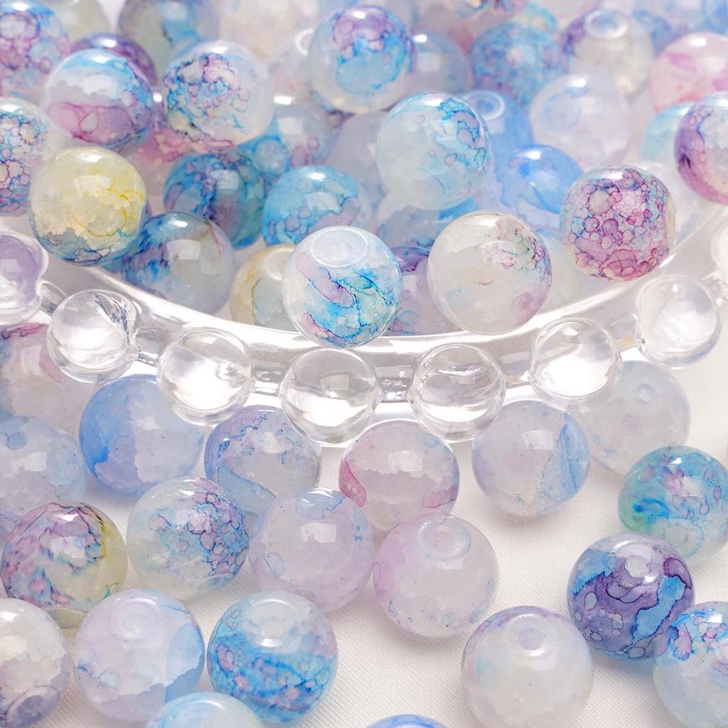 Браслет из стеклянных бусин «половина сахара» с пузырьками желе 8-10 мм - круглые свободные бусины для аксессуаров ручной работы