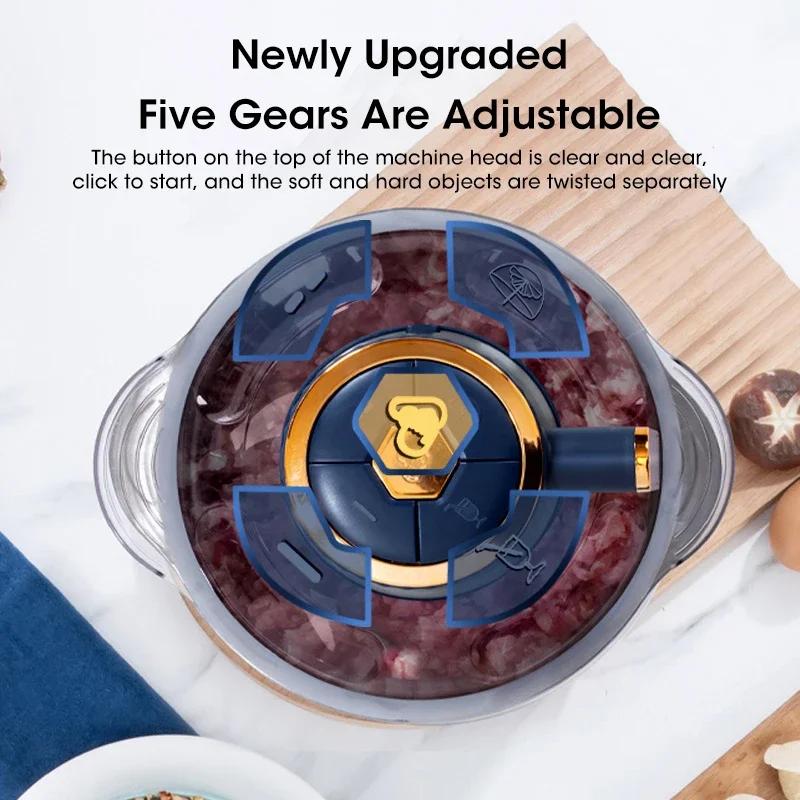 5L Electric Meat Grinders 304 Stainless Steel Food Crusher Multifunctional Vegetable Slicer Chopper Mincer Baby Food Processor