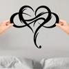Unique Infinity Heart Metal Wall Decor – Steel Art Geometric Set, Perfect for Home, Wedding, and Living Room, Cut-Out Love Shape