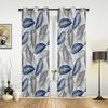 Сине-серая текстура листвы Современные шторы на окна с высокой степенью затемнения для гостиной, спальни, плотные затемняющие шторы для дома, занавески для штор