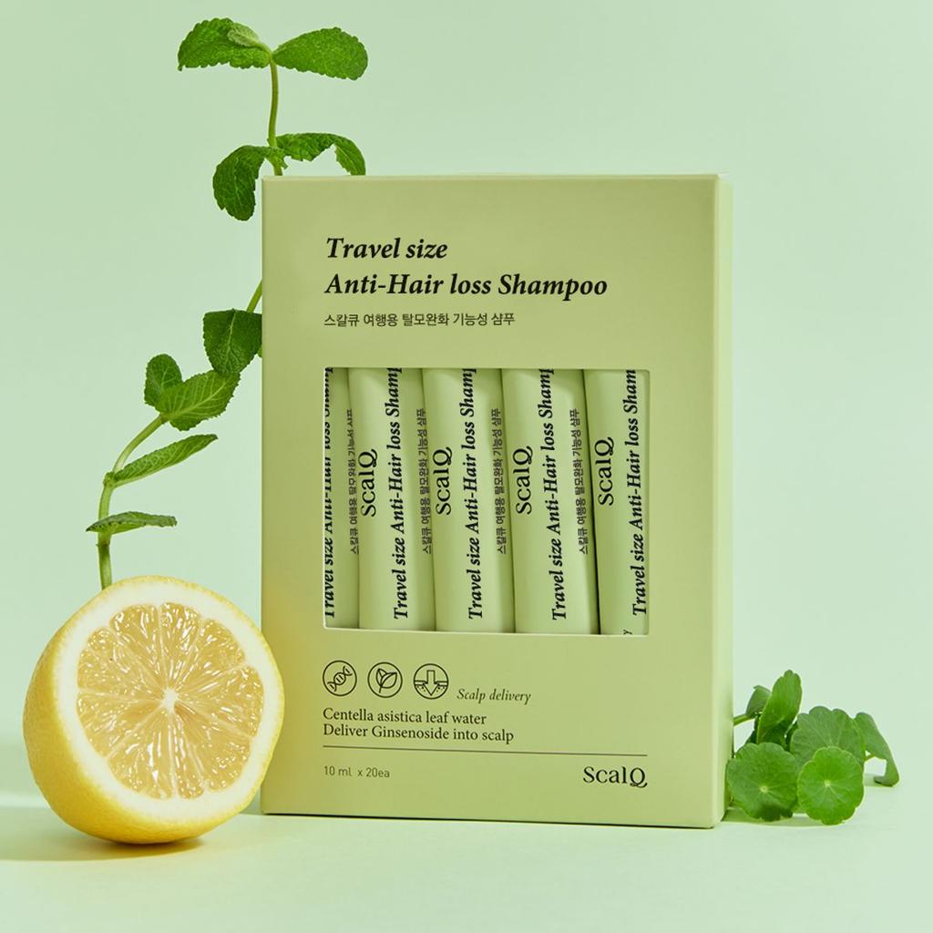 Travel-size functional shampoo for hair loss relief, 10ml x 20 packs