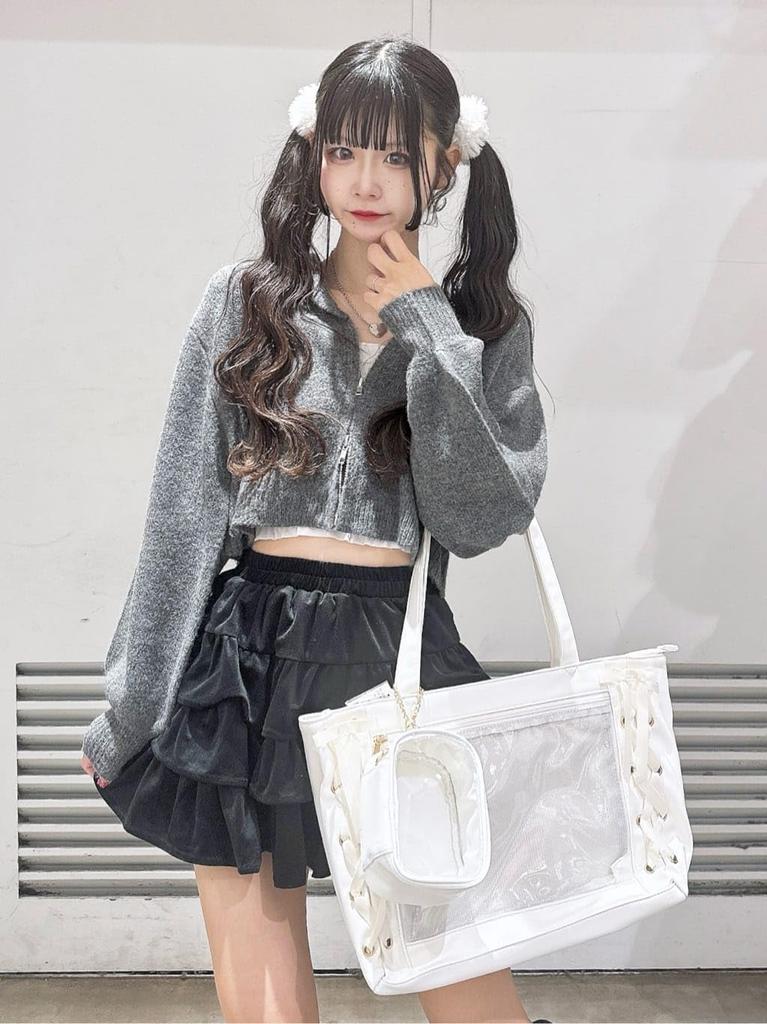 WEGO Ita Bag Tote Decorative A4 Clear Perfect for Live and White (Small) Lace-Up Bag, Bag, Size, Bag, Oshikatsu, Performances, Events, Spring, Summer,