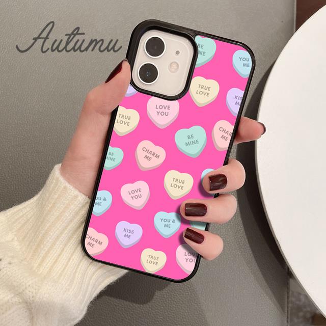 Valentine Day hearts pattern Phone Case for iPhone 17 Air 15 16 11 12 13 14 Pro Max Plus coque Fundas Shell