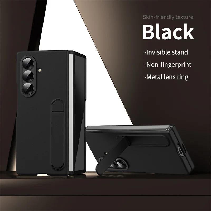 Премиальный чехол для телефона с держателем для нового горячего Samsung Galaxy Z Fold 7 6 5 4 3 Ультратонкий противоударный защитный чехол с покрытием, как кожа