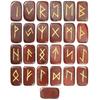Crocon Mothers Day Gift Red Jasper Rectangle Shape Gemstone Runes with Elder Futhark Alphabet Engraved 25 Pcs Rune Set | Size : 20-25mm