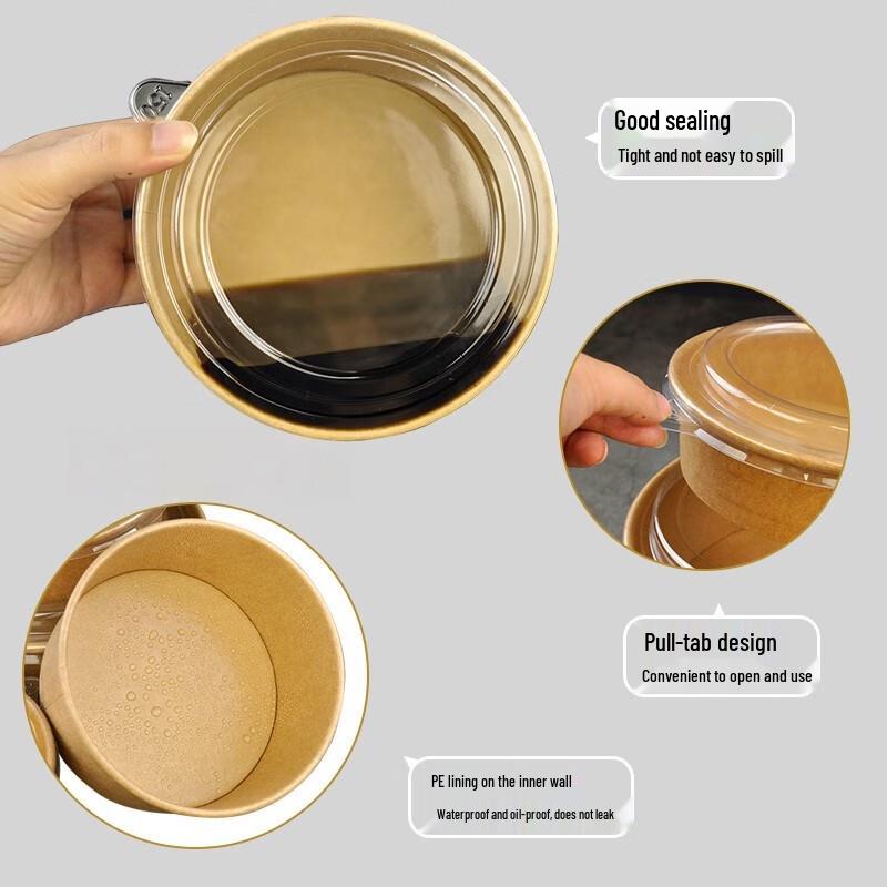 MOLUONA Disposable Kraft Paper Takeaway Bowls