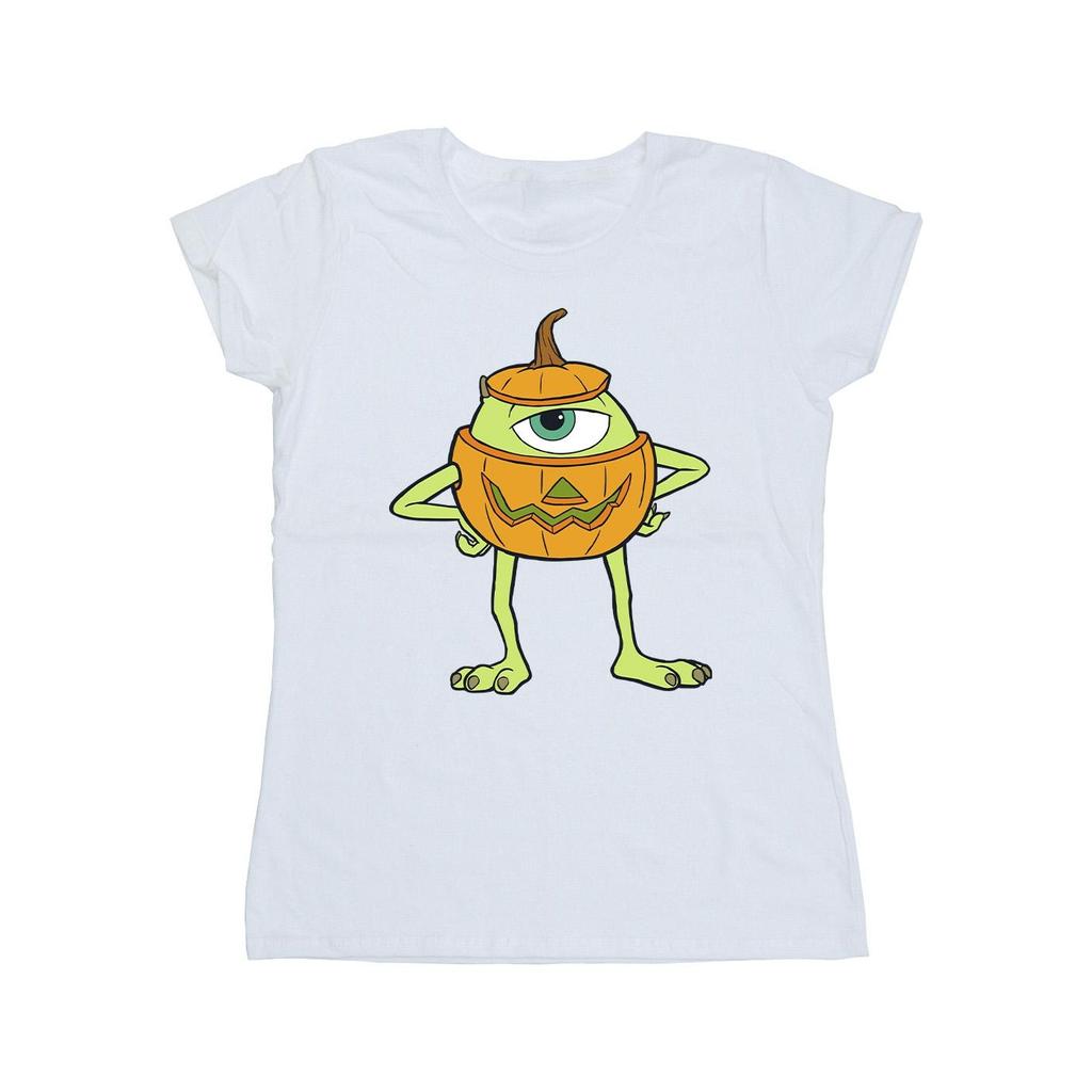 Monsters Inc Женская/дамская футболка Mike Pumpkin Cotton Halloween