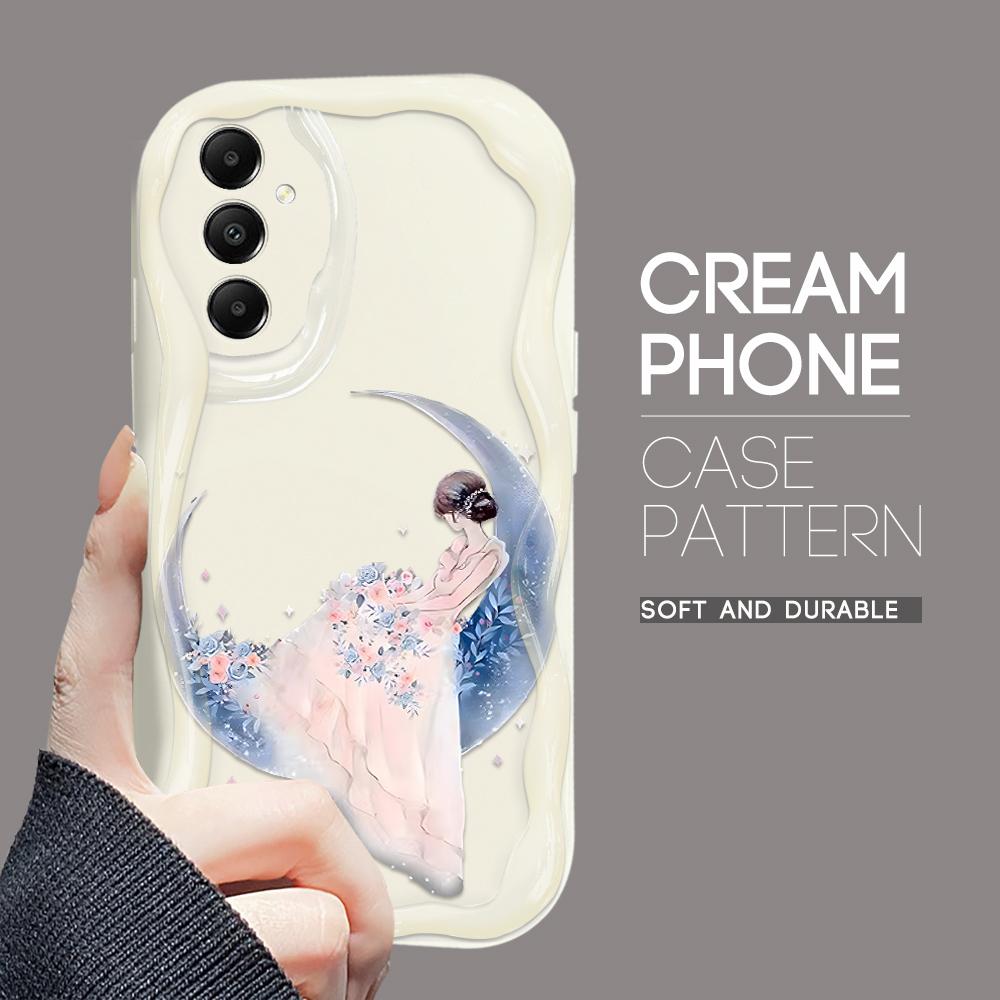 Милый мультяшный узор, кремовая текстура, мягкий силиконовый чехол с волнистыми краями, чехол для телефона Samsung