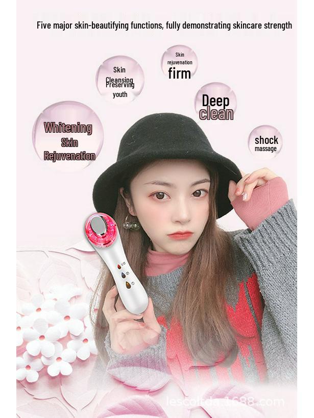 5-in-1 Ultrasonic Ion Beauty Instrument with Light Therapy for Skin Rejuvenation and Lifting
