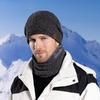 Winter Warm Knitted Hat Outdoor Cold Protection Fleece Hat Scarf Set Cycling Earflaps Woolen Cap