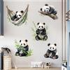 Панда Бамбук Наклейки на стену для декора детской комнаты Наклейки на стену с животными Детские Обои самоклеящиеся