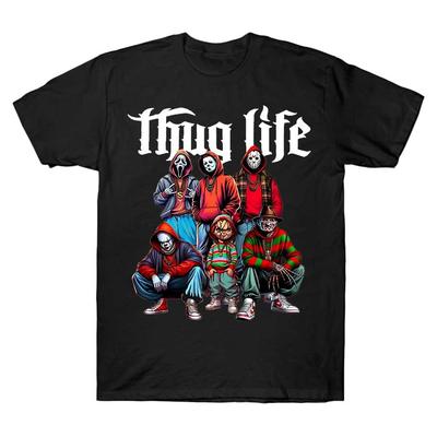 Футболки Thug Life Персонажи Хоррора Отряд Убийц Городской Хоррор Футболка Для Мужчин Женщин 100% Хлопок С Коротким Рукавом Топы J2