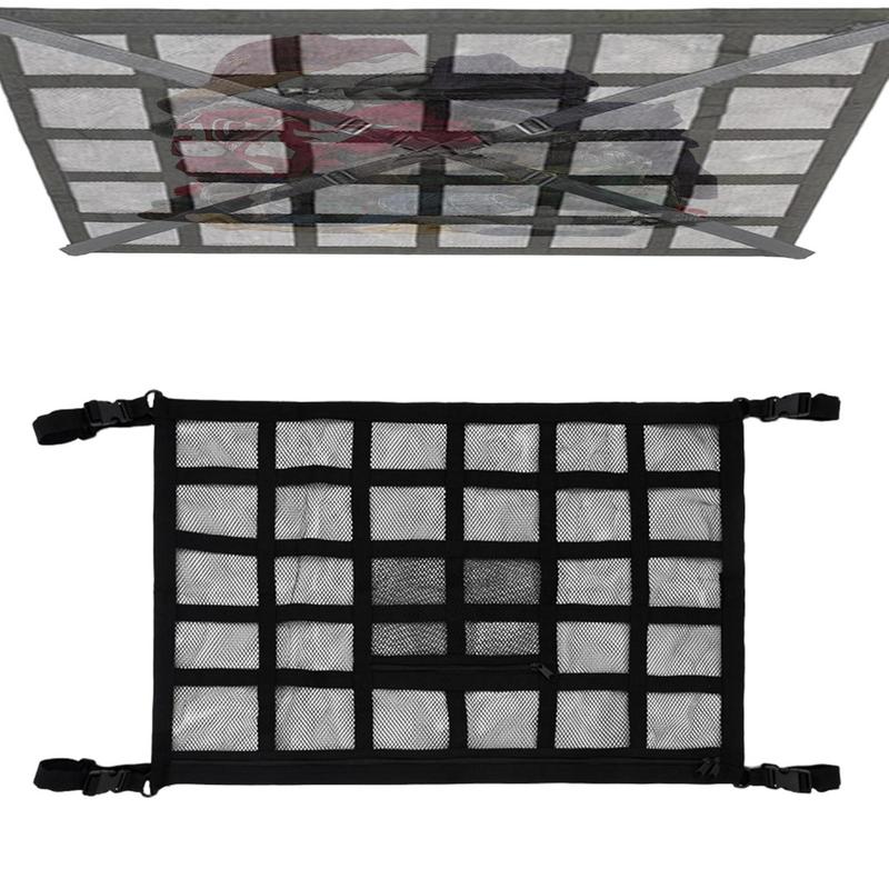 Автомобильная потолочная грузовая сетка Универсальная грузовая внедорожник Интерьерные аксессуары Антипровисающий багажный фургон Большая вместимость