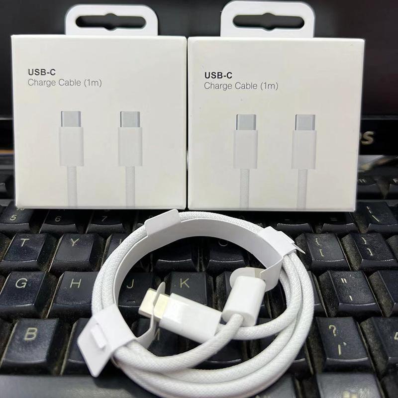 Оригинальный USB-C кабель для телефона, планшета, ПК, PD 60 Вт, быстрая зарядка, Type-C, плетеный кабель, аксессуары