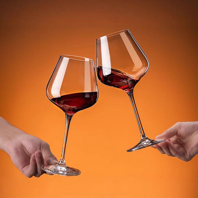 Custom Luxury Elegant Hand Blown Crystal Long Stem Goblet Burgundy Glass Gin Tonic Balloon Glasses for Wedding Restaurant