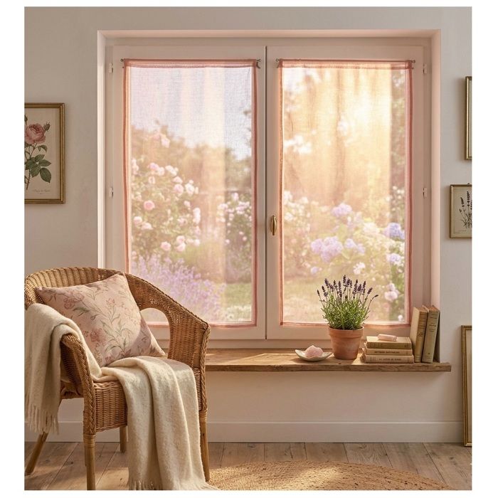 Paire de voilage 60 x 90 cm Sandro rose
