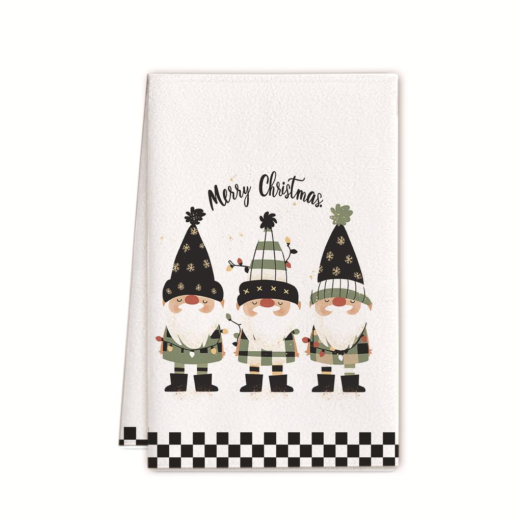 Рождественское полотенце 2025 новое трансграничное полотенце из микрофибры с принтом кухонное полотенце праздничное украшение