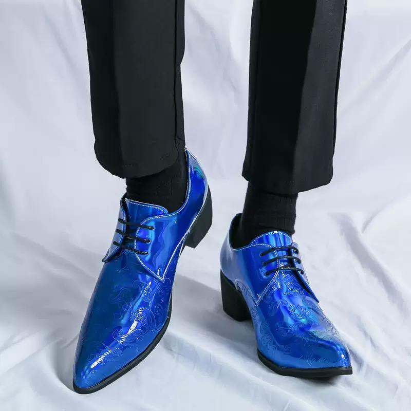 Men'S Dress Shoes Luxury Patent Leather Business Shoes Fashion Pointed Chelsea Shoe Wedding Shoes For Men Banquet Party Footwear