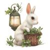 Fun-f235 Мультфильм Кролик Зеленый Лист Горшечная Спальня Гостиная Кабинет Фон Ландшафтный Дизайн Наклейка На Стену