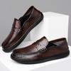 Повседневная кожаная мужская обувь для отдыха, мужские мокасины, дышащие туфли-лодочки без застежек, новое поступление, обувь для вождения