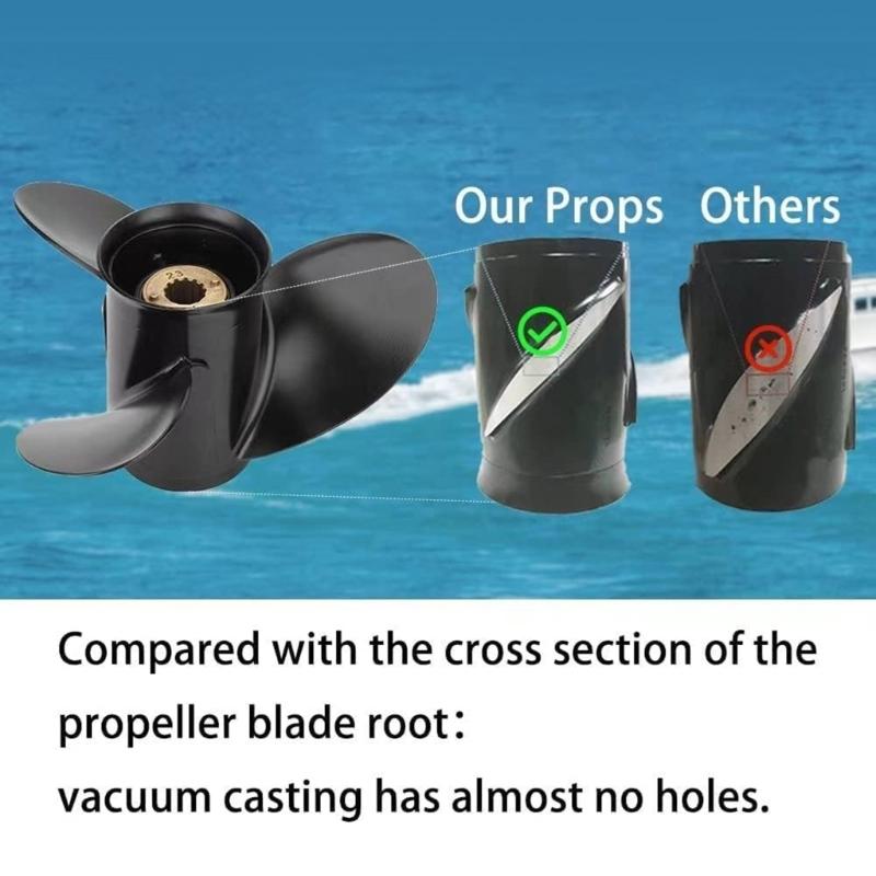 3Blade Outboard Propeller for 25HP 30HP 35HP 40HP 45HP 48HP 50HP 55HP 60HP 70HP Engines 48-816704A45, 13 Tooth Splines