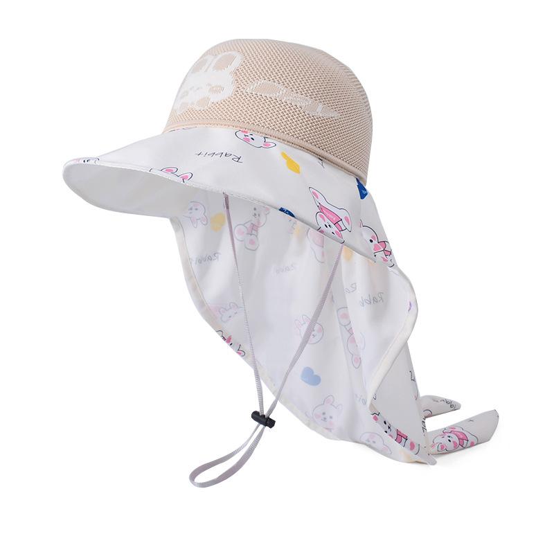 1096 children's hat cartoon cute sunscreen sun hat boys and girls big brim shawl empty top breathable bucket hat