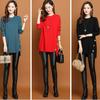 Women's Crew Neck Sweater Autumn Winter Loose Midi Pullover Knitwear Simple Irregular Hem Thick Knit Top Solid Color Stretch Jumper