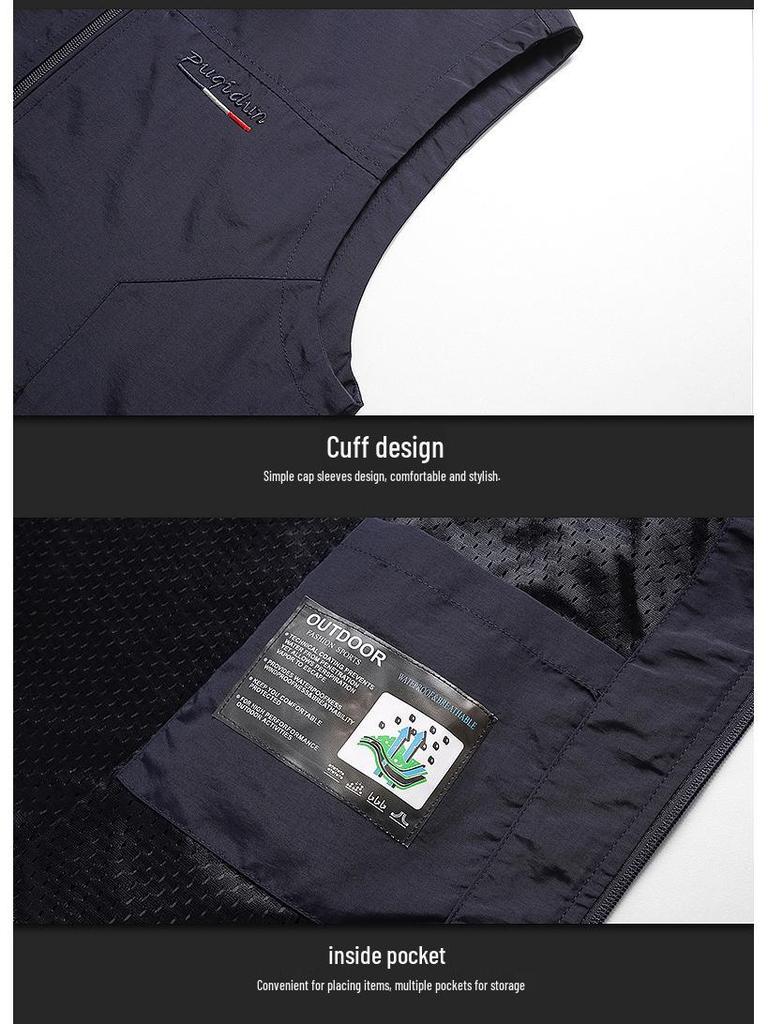 Летний жилет для занятий спортом на открытом воздухе: Дышащий однотонный топ для рыбалки и велоспорта с индивидуальной вышивкой