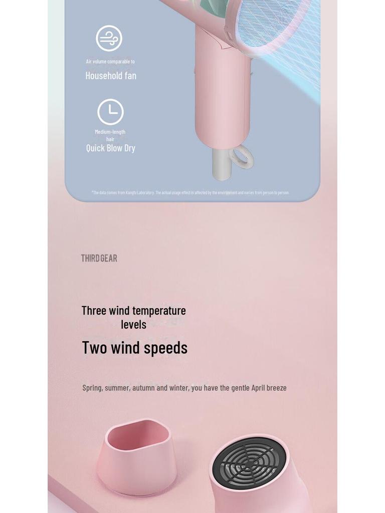 Портативный складной мини-фен Kangfu, уход за волосами в студенческом общежитии с горячим и холодным режимом