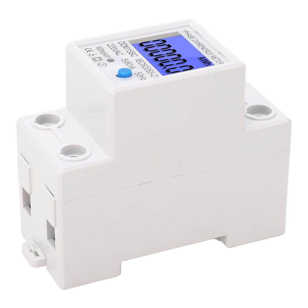 ЖК Цифровой Счетчик Энергии Однофазный 2P Монитор Использования Электроэнергии DIN-рейка Электрический Тестер 5А