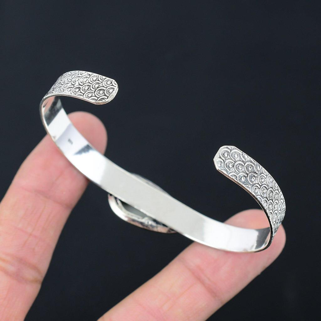 Стерлинговое серебро Триллион Натуральный Малигано Джаспер Сестра Ручной работы Свадебный браслет