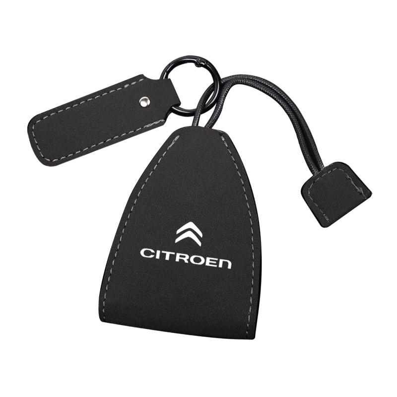 FFEC7 Car Logo Keychains Selected Suede Leather Car Key Bag For Citroen Celysee C6 C3 C5 C1 C2 C4 Aircross Picasso Cactus Berlingo Sax