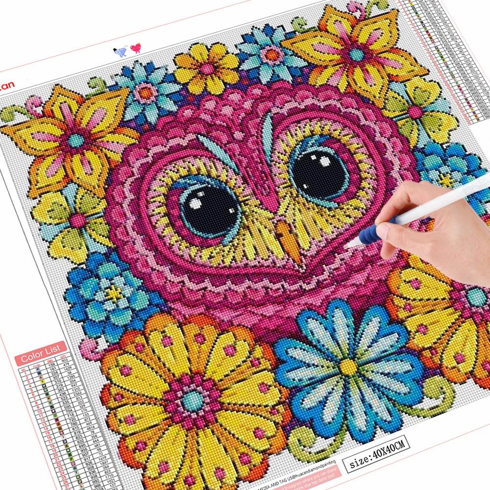5D Full Drill Square Diamond Painting Owl Picture Of Rhinestone Diamond Embroidery Animal Cross Stitch Handmade Gift