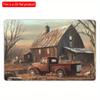 2D Flat Wooden 30*20cm Vintage Sign - Rustic Farmhouse Barn and Tractor Wall Art, Multipurpose Home Bar Cafe Restaurant Decor, Easy Installation