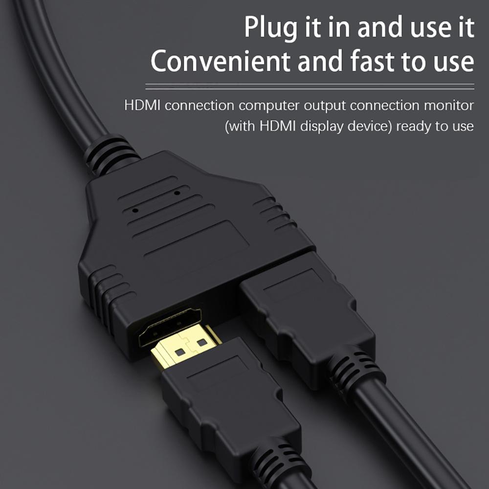 Разветвитель HDMI 1 в 2 HD 1080P, 1 штекер на 2 гнезда HDMI, кабель-переходник HDTV для ноутбука, ТВ-приставки, монитора