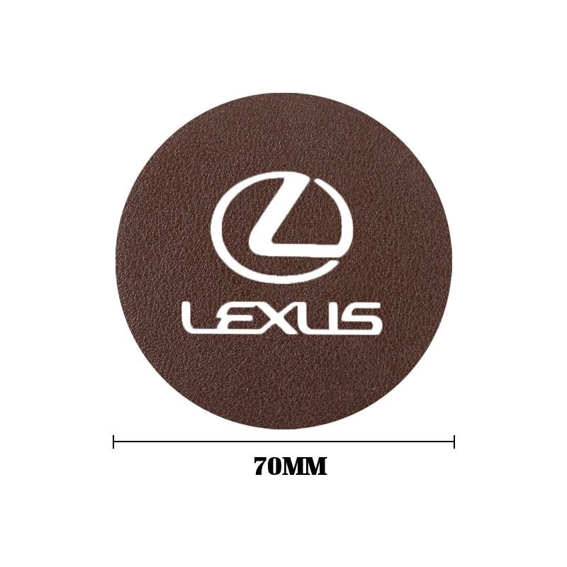 2026 Hot Interior Stickers 2Pcs Leather Coaster Anti-slip Water Cup Pad Mat For Lexus IS250 IS200 CT200h GS300 LS430 RX450h LX57