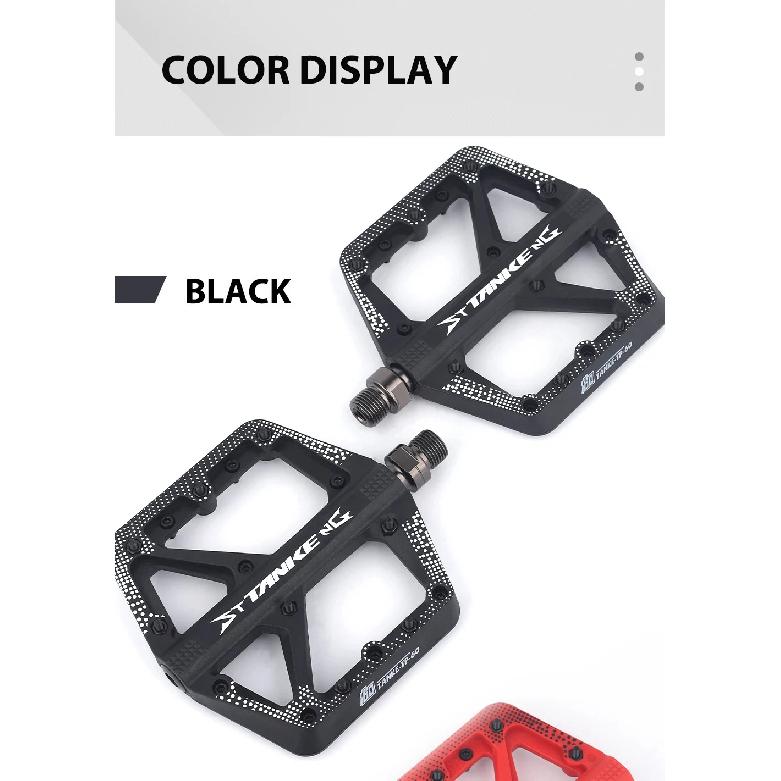 TANKE Bike Pedals Non-Slip Nylon MTB/Road Bicycle Pedals Bearing Cycling Footrest Black/Red/Gray/Orange