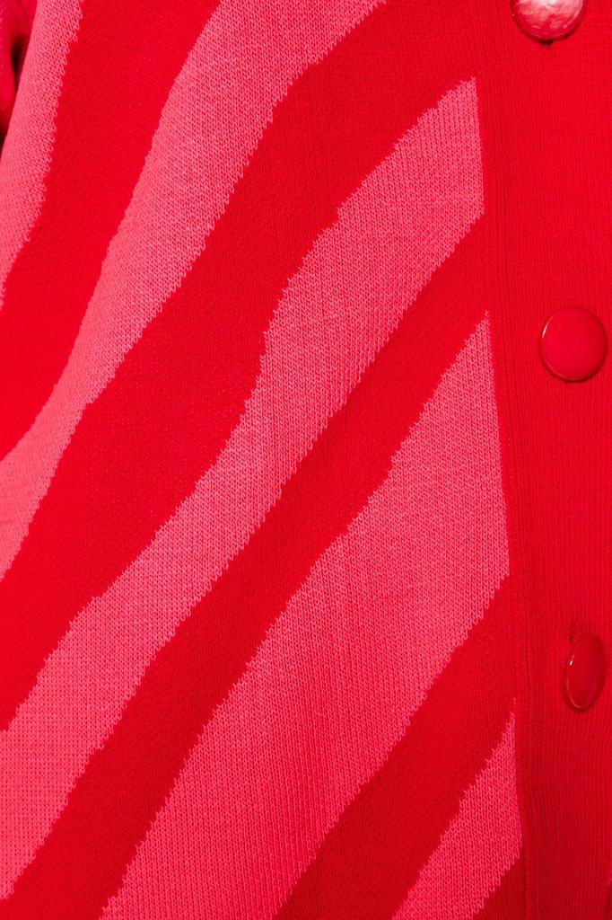 Женский модный стильный кардиган в хиджабе, красный вязаный кардиган в полоску с животными