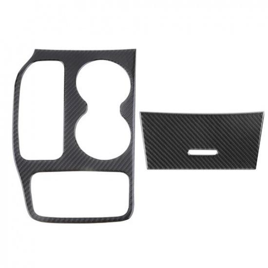 Carbon Fiber Car Gear Shift Panel Cover Trims For Jeep Grand Cherokee 16-18