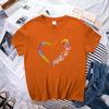 Ladies' Casual Love Footprint Print Loose Casual Round Neck Pure Cotton Short Sleeved T-Shirts Women’s