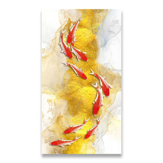 Китайский стиль золотой кои холст картина настенное искусство фэн-шуй рыба печать плакатов карп лотос пруд картина комната Hoom Декор Куадрос без рамки