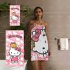 Пляжное полотенце Hello Kitty, Милое розовое в клетку из микрофибры, Мягкое, Впитывающее, Быстросохнущее полотенце для детей и взрослых