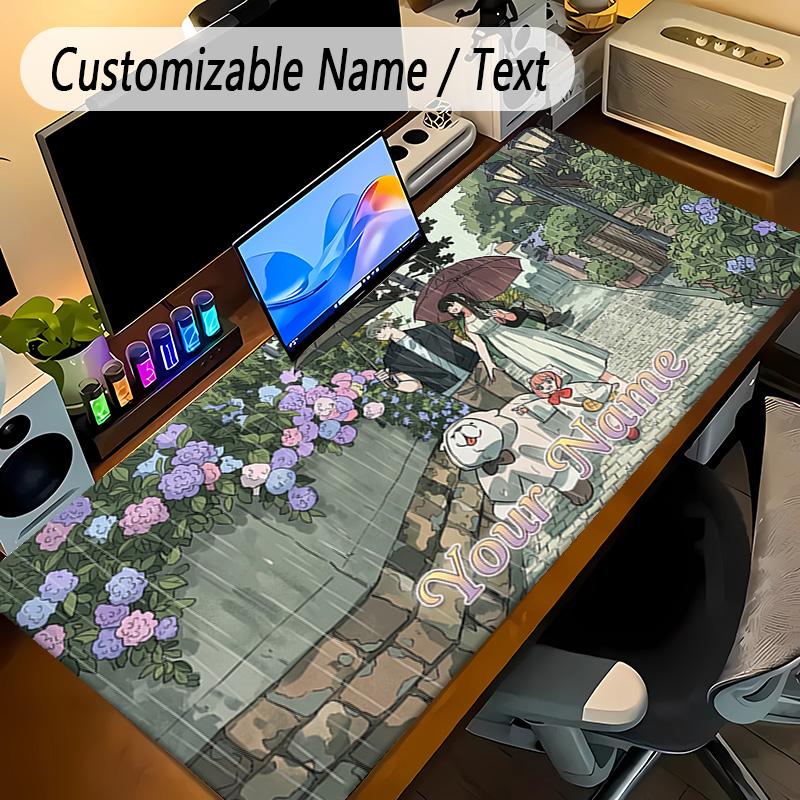 Large Mouse PadSpy × Family Custom Name Text Personalized Desk Mat Non Slip Gaming Pad