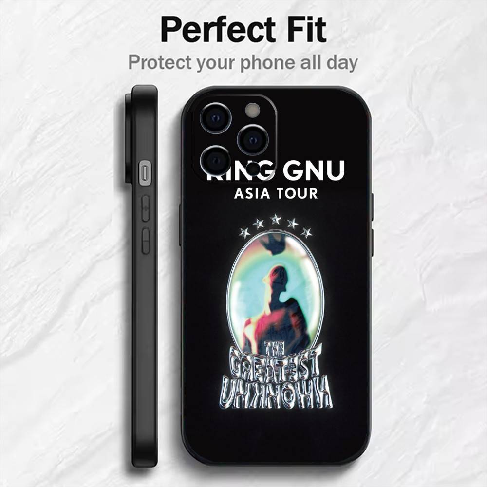 Чехол для телефона K-King-G-Gnu с принтом для iPhone 17, 16, 15, 14, 13, 12 Plus, Max, мягкий силиконовый, черный