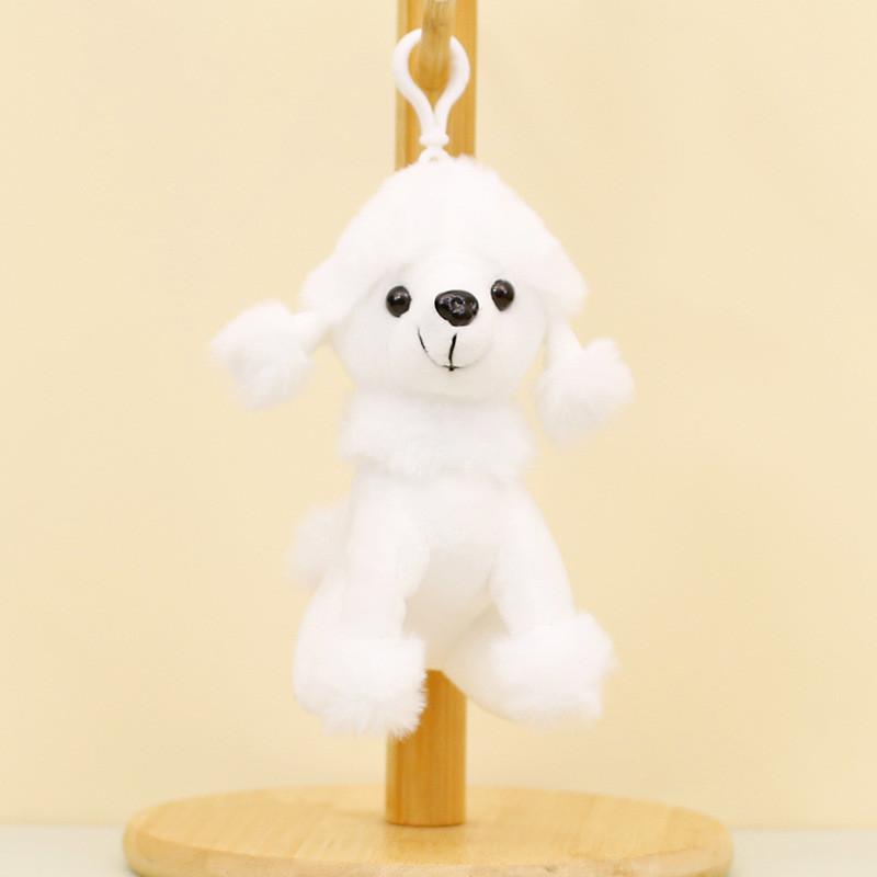 Adorable Plush Poodle Keychain Teddy Dog Charm Bag Accessory Cute Puppy Clip