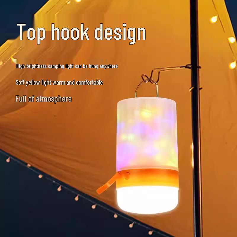 LED Camping Lantern Tent Light & Atmosphere Glow Strip with Measuring Tape Spotlight.