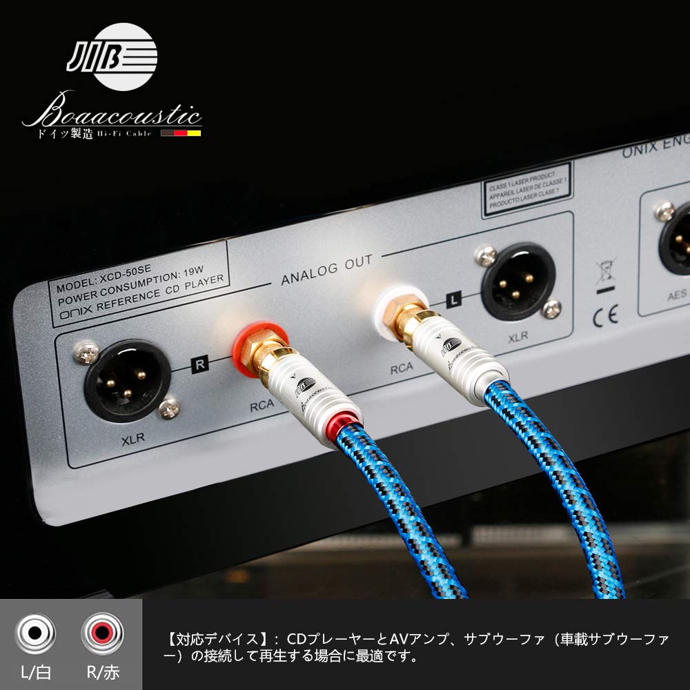 BOAACOUSTIC Германия 2rca на 2rca стерео аудио и белый с CD (мужской) (мужской) Кабель/Красный кабель/(Красный П/Белый Л)/Совместимый плеер/HDTV/Динамик/AV